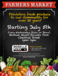 Roselle Park Farmers Market Opens July 5th