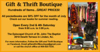 Gift and Thrift Boutique July Sales