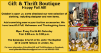 October Sales at the Gift & Thrift Boutique