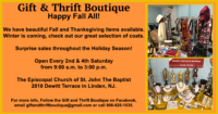 Gift & Thrift Boutique November Sales