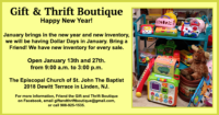 January Sales at the Gift & Thrift Boutique