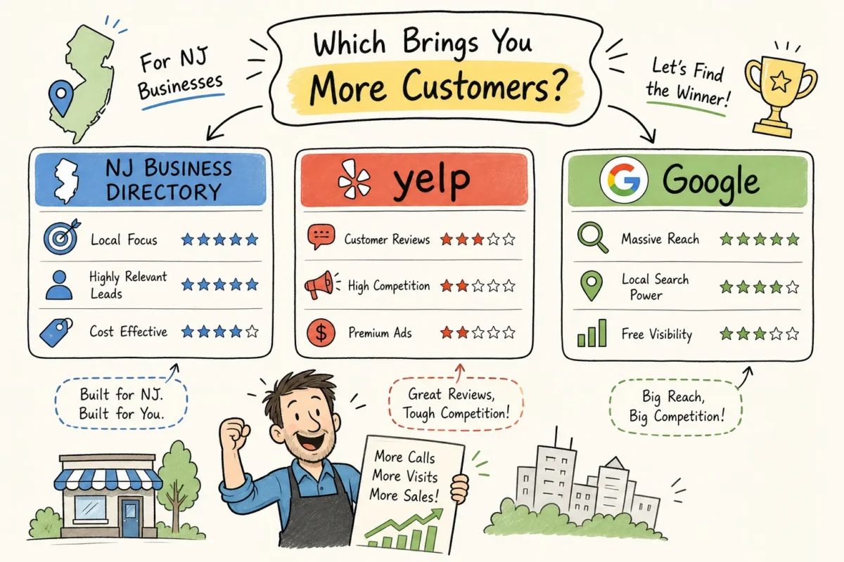 NJ Business Directory vs. Yelp vs. Google: Which Wins?